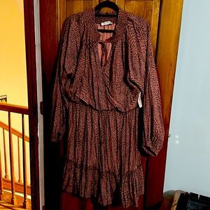 A beautiful soul pink rayon print dress